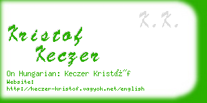kristof keczer business card